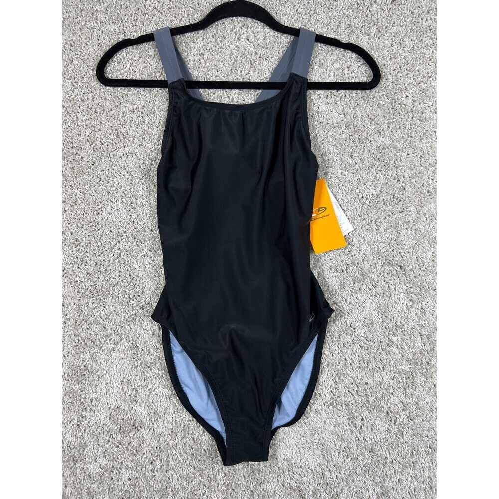 Champion One Piece Swimsuit Black Mint Racerback Athletic Swim S